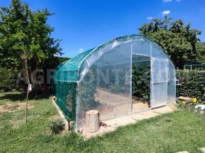 Greenhouse for vegetable garden with straight lateral joint