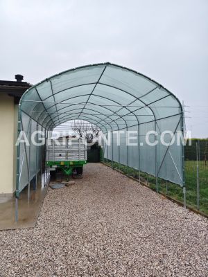 copertura attrezzi mt. 4 20 x h. 3 telo trasparente e rete ombreggiante verde